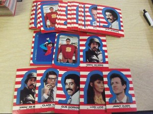 HUGE VINTAGE LOT OF (72) 1983 TOPPS SUPERMAN III STICKER CARDS  NM/MT