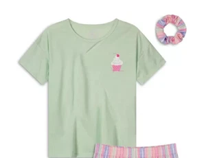 Max & Olivia Soft Jersey Pajama Top & Scrunchie Girls XL 14/16 Green Pullover - Picture 1 of 17