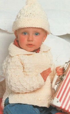 Vintage Knitting Pattern For Child's Jacket And Hat 20 - 26 Inch Chest   (620) - Image 1 of 2