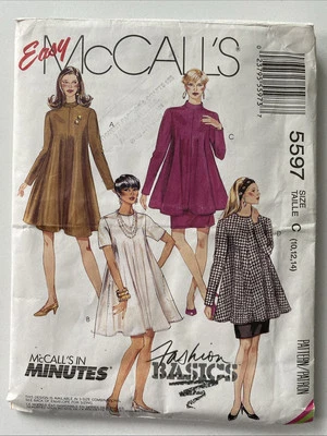 McCalls 5597 Sewing Pattern Tent Trapeze Dress Tunic Skirt Size 10-12 CUT - Image 1 of 4