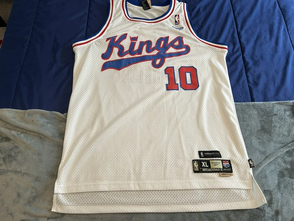 Stitched Reebok 72-73 NATE TINY ARCHIBALD #10 Sacramento Kings HWC Jersey Men XL - Image 1 of 4