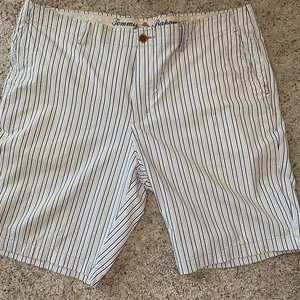 Tommy Bahama Shorts Par 4 The Stripe Seersucker Beach White Tan Men's 38 - Picture 1 of 2