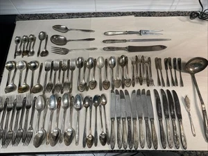 Vintage Eldan ELD15 Prelude Nickel Silver Flatware 83 piece set - Picture 1 of 15
