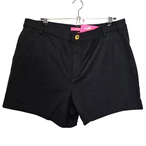 Pantalones Cortos Lilly Pulitzer Gretchen Tiro Alto Nuevos con Etiquetas Negros Elastizados Ónix Para Mujer Talla 16 - Imagen 1 de 8