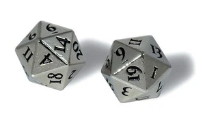 Ultra Pro - D20 Heavy Metal Würfel 2er Set (2) - Chrom Metall Finish - Bild 1 von 1
