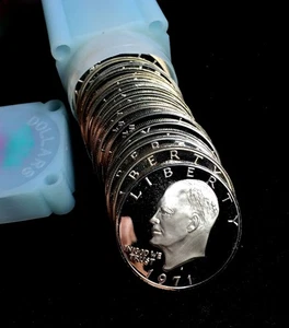 1971-S 40% Silver Proof Eisenhower Ike Dollars 20 Coin Roll - Picture 1 of 1