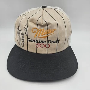 VTG Miller Genuine Draft 500 Hat Cap Snap Back NASCAR Darrell Waltrip Autograph - Picture 1 of 11