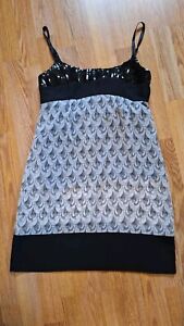 CHARLOTTE RUSSE Black Sequined Camisole Top Size SMALL Formal Sleeveless 