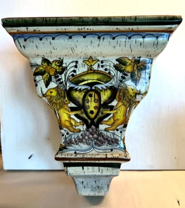 MCM Pottery Wall Pocket Planter Sconce Vase VENICE Italy Hand Painted St. Marks - Picture 1 of 24