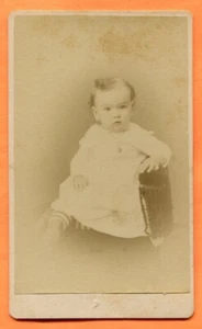 CDV Rahway, NJ, Portrait of a Toddler, by Stacy, circa 1870s Backstamp - Picture 1 of 3