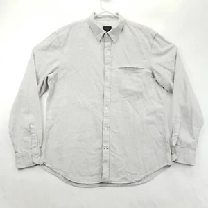 Club Monaco Shirt Mens Large Gray Linen Long Sleeve Slim Fit Classic Button-Up - Picture 1 of 13