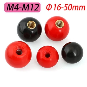 M4-M12 Rosca Plástico Mango Negro Rojo Termoestable Bola Perilla Hembra 16-50mm Diámetro - Imagen 1 de 35