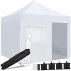 SmileMart Adjustable Commercial Pop-up Canopy Tent with Wheeled Carry Bag, White
