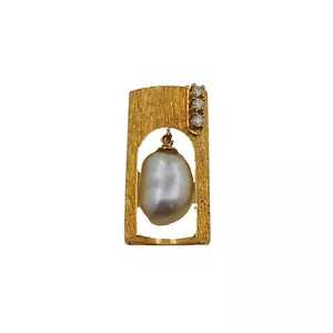 Anhänger mit Zuchtperle 750 Gold 18 Kt Diamanten 0,075 Ct Wert: 990,- - Bild 1 von 6