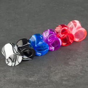 3 -12mm Flesh Tunnel Tube Marmor double flared transparent marmoriert Plug AT32 - Bild 1 von 1