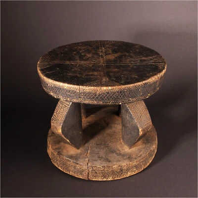 13590 # Ancien Tabouret Dogon Du Mali Avec Patine D'Usage - Photo 1/4