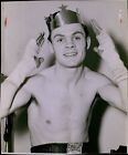 LG854 1953 Original Photo TOMMY COLLINS Lightweight Boxing Figher Paper Crown