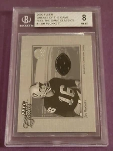 2000 Fleer Jim Plunkett Feel The Game Classics Jersey BGS 8 Oakland Raiders - Picture 1 of 2