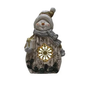 Light Up Snowman Snowflake Ornament (Xmas LED Festive Figurine Decoration) - Picture 1 of 7