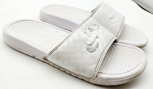 Nike Scarpe Donna Taglia 6 Benassi JDI Sandali Slip On Slides Bianco 343881 102