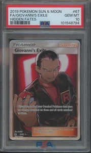 Pokemon TCG Giovanni's Exile 67/68 Hidden Fates Full Art PSA 10 - Picture 1 of 2