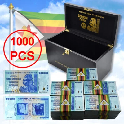 Zimbabwe One Hundred Trillion Dollars Silver Foil Plastic Banknotes 1000pcs/box - Image 1 of 4