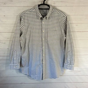 L.L. Bean Mens Button Front Cotton Shirt Size 17-33 Blue Plaid Long Sleeve - Picture 1 of 10