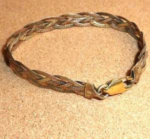 Italy VTG Milor Tri (Yellow & Rose Gold) Vermeil Sterling Silver Bracelet 7.5" - Picture 1 of 10