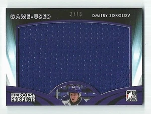 Dmitry Sokolov 2015-16 In The Game Heroes & Prospects Game-Used Jersey Card 3/15 - Bild 1 von 2