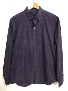 Men's Zachary Prell Plaid Cotton Blue Long Sleeve Button Up Shirt - Picture 1 of 6