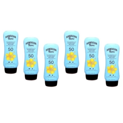 Loción deportiva Hawaiian Tropic Everyday Active Island - SPF50, 8 fl oz - Paquete de 6 Foto 1 de 4