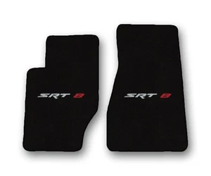2005-2008 Jeep Grand Cherokee SRT 8 - Black Carpet Front Floor Mats with Logo - Picture 1 of 8