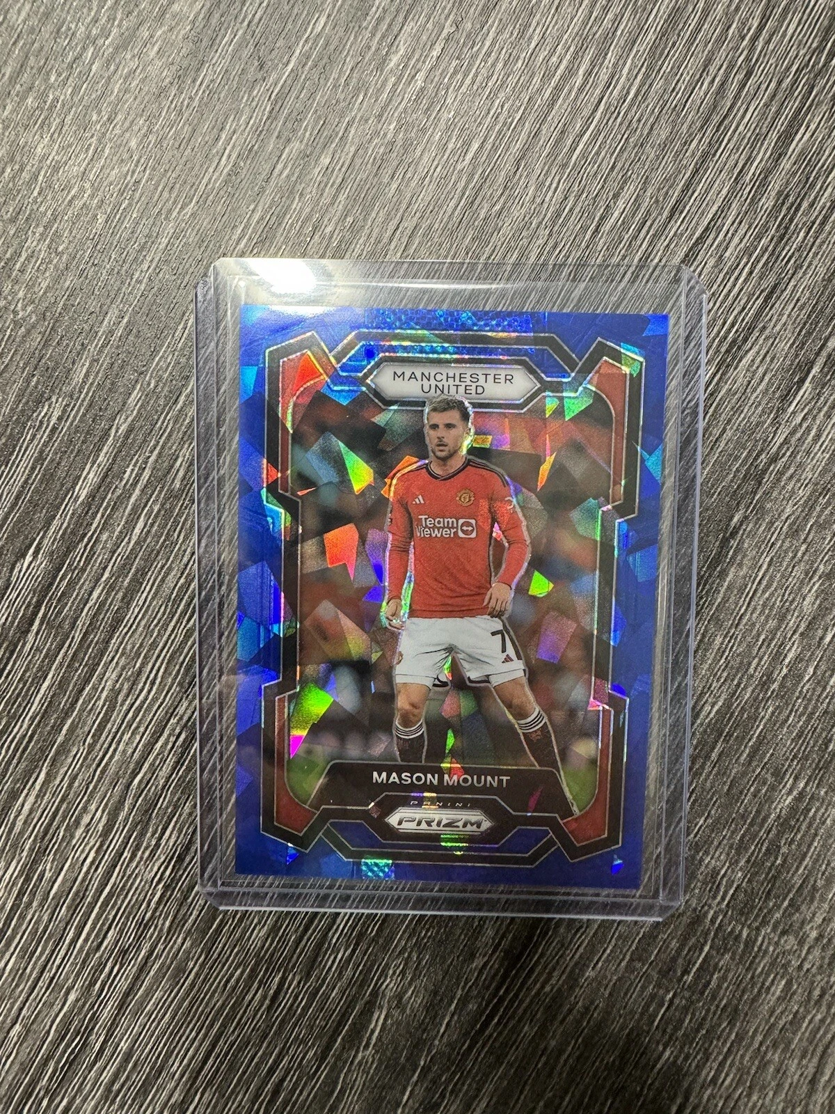 Mason Mount 2023-24 Panini Prizm EPL #44 Blue Ice Prizm /75 Manchester United