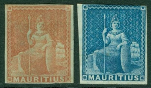 SG 30/31 Mauritius 1858-62 rosso-marrone e blu. GATTO come nuovo senza gomma 40€ - Foto 1 di 1
