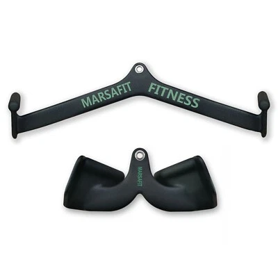 Fitness Rowing Pulley Cable Machine Attachment Handle Grips Lat Pull Down Bar - Image 1 of 4