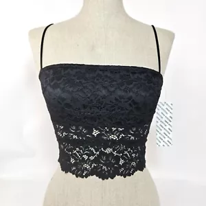OUT FROM UNDER Black Lace Crop Cami Top Spaghetti Strap S NWT Urban Outfitters - Picture 1 of 8