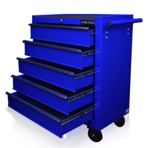 130 US PRO BLUE TOOLS CHEST TOOL BOX ROLLER CABINET 5 DRAWERS MECHANICS - Picture 1 of 11