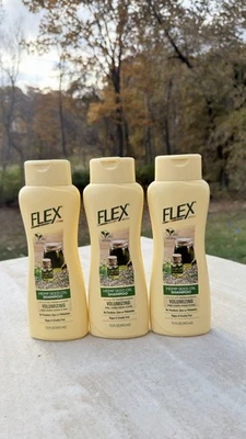 3x Flex Aceite de Semilla de Cáñamo Champú VEGANO 15 fl oz Extracto de Hierbas Voluminizador Sin Colorantes Foto 1 de 2