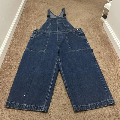 Vtg Route 66 Overall Womens 11/12 Blue Denim Bib Y2K Carpenter Baggy 19” Inseam - Image 1 of 4