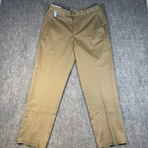 Haggar Classic Fit Premium No Iron Khaki Pants Flat Front Stretch 34x30 - Picture 1 of 7