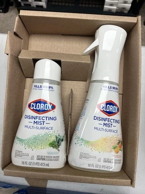 Niebla desinfectante transparente y libre de Clorox, 1 botella de spray y 1 recarga 10 oz Eaxh Foto 1 de 4