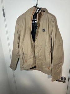 Dutch Bros Jacket Mens small Tan Employee Rain Hoodie Outdoor Barista Work - Bild 1 von 7