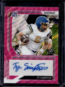 2022 Pro Set Metal Ty Simpson RC Wave Pink Rookie Auto #/20 Crimson Tide - Picture 1 of 2