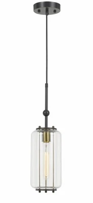 Cal Lighting Natchez Metal & Glass Pendant Light, Contemporary Edison LED - Fits - Image 1 of 4