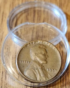 Vintage and Rare 1955 Lincoln Wheat Penny No Mint Mark – ERROR “L” in Liberty - Picture 1 of 1