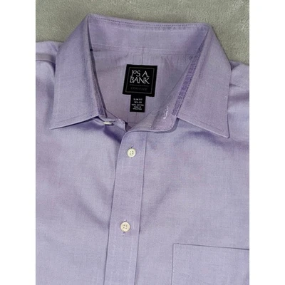 Camisa de vestir ajustada JOS A BANK TRAVELER para hombre 16X32/33 lavanda ¡Envío rápido! Foto 1 de 3