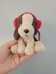 Russ Berrie Perro Cachorro Marrón Crema Juguete Suave 10cm Luv Mascotas Navidad Orejeras Etiquetas - Imagen 1 de 6