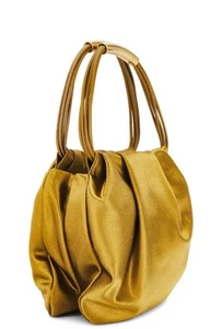 Saint Laurent Mini Pochon Drawstring Top Handle Bag – “New Jungle” Satin – Gold- - Picture 1 of 4