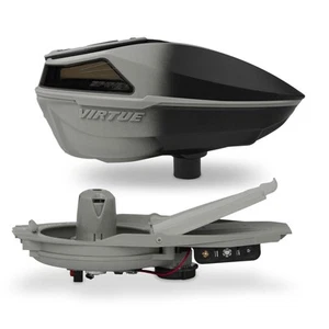 New Virtue Spire V Paintball Loader Hopper Black Silver Fade - Picture 1 of 5