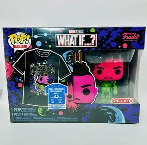 Marvel Black Light Funko Pop & Sz-XL T-Shirt-KILLMONGER What If? Exclusive-NIB - Picture 1 of 6